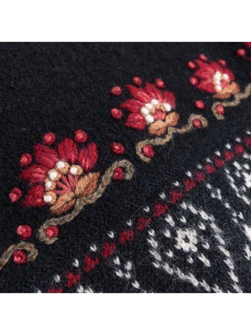 Icelandic Design Wool Cardigan Sweater Nordic Folk Fair Isle Vintage Small - Picture 11 of 16